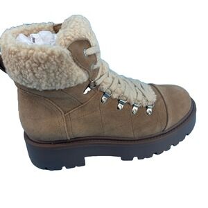 Steve Madden Reyen Platform Combat Boot Womens 8.5 Oatmeal Suede Gorpcore NEW‎